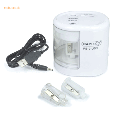Rapesco Anspitzer PS12-USB elektrisch weiß Rapesco Anspitzer PS12-USB elektrisch weiß