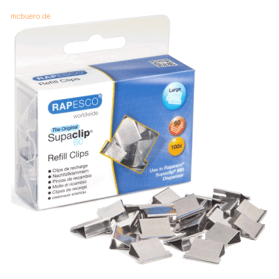 Rapesco Dokumentenclips Supaclip 60 Edelstahl VE=100 Stück Rapesco Dokumentenclips Supaclip 60 Edelstahl VE=100 Stück