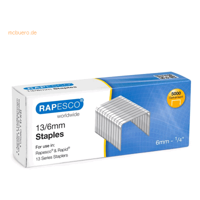 Rapesco Tackerklammern 13/6mm VE=5000 Stück Rapesco Tackerklammern 13/6mm VE=5000 Stück