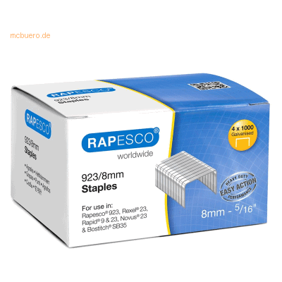 Rapesco Heftklammern 923/8mm VE=4x1000 Stück Rapesco Heftklammern 923/8mm VE=4x1000 Stück