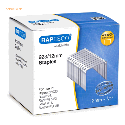 Rapesco Heftklammern 923/12mm VE=4x1000 Stück Rapesco Heftklammern 923/12mm VE=4x1000 Stück