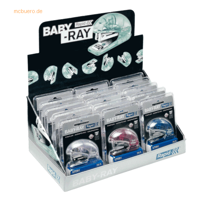 Rapid Mini-Heftgerät BabyRay Kunststoff 10 Blatt Blisterverpackung VE= Rapid Mini-Heftgerät BabyRay Kunststoff 10 Blatt Blisterverpackung VE=