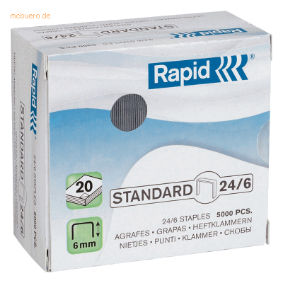 10 x Rapid Heftklammern 24/6 verzinkt VE=5000 Stück 10 x Rapid Heftklammern 24/6 verzinkt VE=5000 Stück