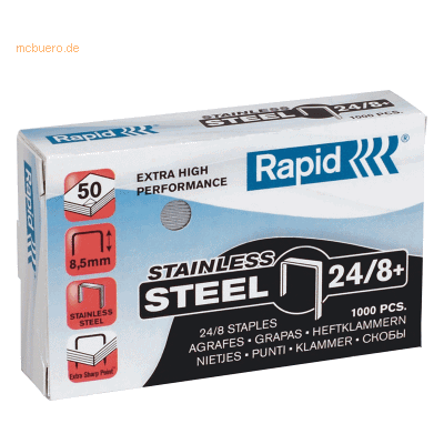 Rapid Heftklammern 24/8+ verzinkt Super Strong VE=5000 Stück Rapid Heftklammern 24/8+ verzinkt Super Strong VE=5000 Stück
