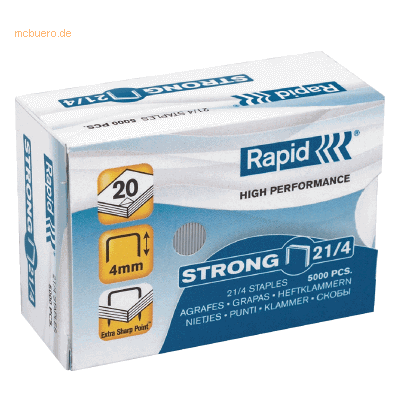 Rapid Heftklammern 21/4mm Strong verzinkt VE=5000 Stück Rapid Heftklammern 21/4mm Strong verzinkt VE=5000 Stück
