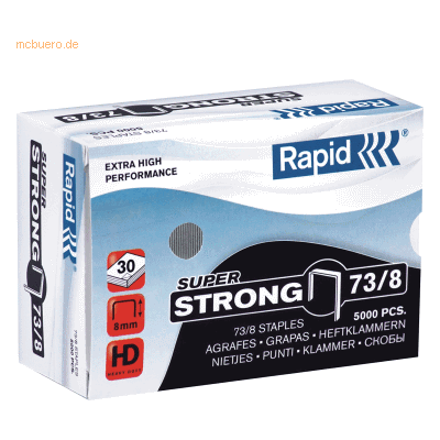 Rapid Heftklammern 73/8 Super Strong verzinkt VE=5000 Stück Rapid Heftklammern 73/8 Super Strong verzinkt VE=5000 Stück