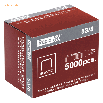 Rapid Heftklammern Elju 5mm verzinkt 5000 Stück Rapid Heftklammern Elju 5mm verzinkt 5000 Stück