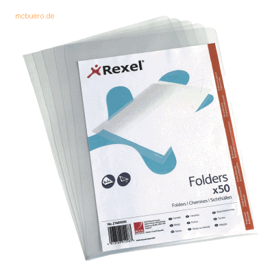 Rexel Sichthüllen A4 PP 150my glasklar VE=50 Stück Rexel Sichthüllen A4 PP 150my glasklar VE=50 Stück