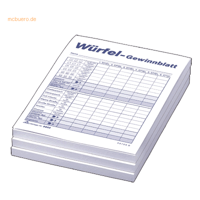 RNK Würfelspiel-Gewinnblatt A6 3x85 Blatt RNK Würfelspiel-Gewinnblatt A6 3x85 Blatt