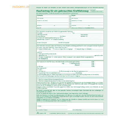 RNK Verlag Gebrauchtwagen-Kaufverträge - 6 Blatt RNK Verlag Gebrauchtwagen-Kaufverträge - 6 Blatt