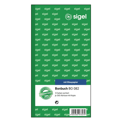 Sigel Bonbuch 360 Abrisse 105x200mm 65g/qm 5 Blöcke sortiert a 2x60 Bl Sigel Bonbuch 360 Abrisse 105x200mm 65g/qm 5 Blöcke sortiert a 2x60 Bl
