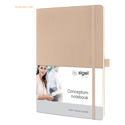 Sigel Notizbuch Conceptum A4 97 Blatt Softcover kariert 80g beige Sigel Notizbuch Conceptum A4 97 Blatt Softcover kariert 80g beige