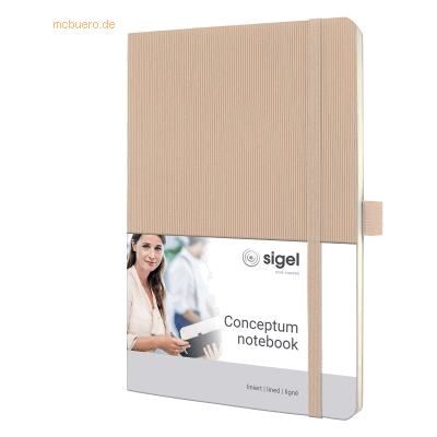 Sigel Notizbuch Conceptum A5 97 Blatt Softcover liniert 80g beige Sigel Notizbuch Conceptum A5 97 Blatt Softcover liniert 80g beige