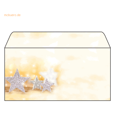 Sigel Briefumschläge Weihnachten Glitter Stars DINlang 90g/qm VE=50 St Sigel Briefumschläge Weihnachten Glitter Stars DINlang 90g/qm VE=50 St