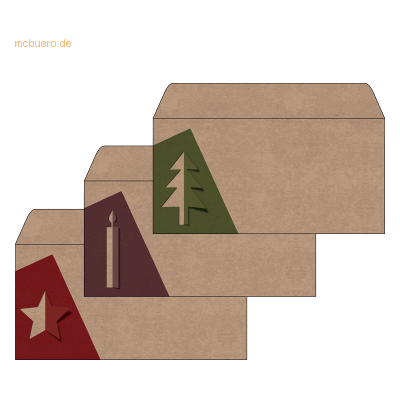 Sigel Weihnachtsumschlag-Set DINlang 100g 25 Stück Kraftpapier Cut-out Sigel Weihnachtsumschlag-Set DINlang 100g 25 Stück Kraftpapier Cut-out