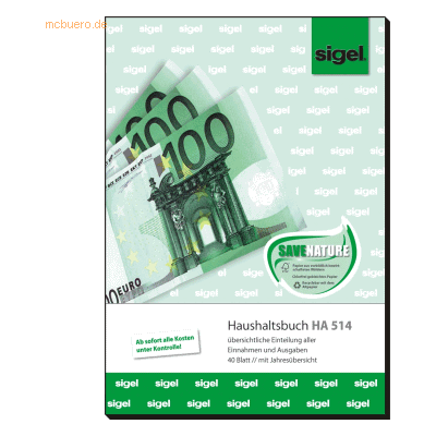 Sigel Formularbuch Haushaltsbuch A5 hoch 40 Blatt Sigel Formularbuch Haushaltsbuch A5 hoch 40 Blatt
