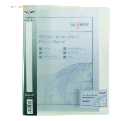 10 x Snopake Ringbuch A5 2 Ringe 15mm farblos 10 x Snopake Ringbuch A5 2 Ringe 15mm farblos