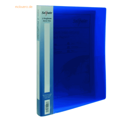 10 x Snopake Ringbuch A4 2 Ringe 15mm electra blau 10 x Snopake Ringbuch A4 2 Ringe 15mm electra blau
