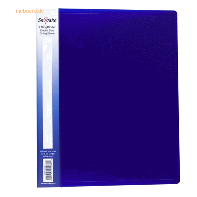 10 x Snopake Ringbuch A4 2 Ringe 25mm electra blau 10 x Snopake Ringbuch A4 2 Ringe 25mm electra blau