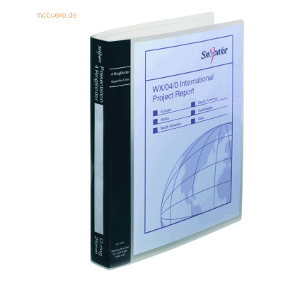 10 x Snopake Präsentations-Ringbuch A4 4 Ringe 25mm farblos 10 x Snopake Präsentations-Ringbuch A4 4 Ringe 25mm farblos