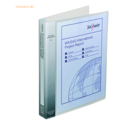10 x Snopake Präsentations-Ringbuch Executive A4 4 Ringe 25mm farblos 10 x Snopake Präsentations-Ringbuch Executive A4 4 Ringe 25mm farblos