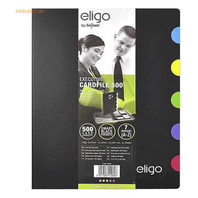 Snopake Visitenkarten-Ringbuch Eligo Executive für 500 Karten schwarz Snopake Visitenkarten-Ringbuch Eligo Executive für 500 Karten schwarz