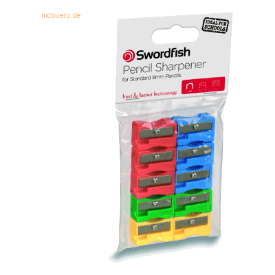 10 x Swordfish Kunststoffanspitzer (Blockform) einfach farbig sortiert 10 x Swordfish Kunststoffanspitzer (Blockform) einfach farbig sortiert