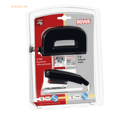 Novus Schreibtisch-Set Twinset Heftgerät+Locher E 15/E 210 schwarz Novus Schreibtisch-Set Twinset Heftgerät+Locher E 15/E 210 schwarz