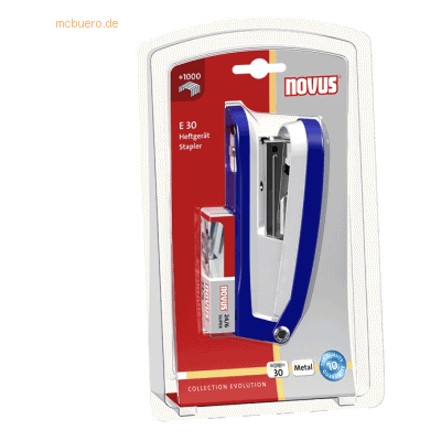 Novus Heftgerät E30 blau/grau Blister Novus Heftgerät E30 blau/grau Blister