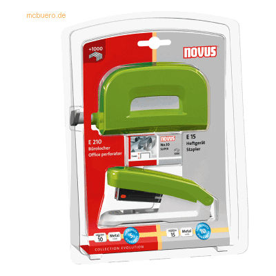 Novus Schreibtisch-Set Twinset Heftgerät+Locher E 15/E 210 green Novus Schreibtisch-Set Twinset Heftgerät+Locher E 15/E 210 green