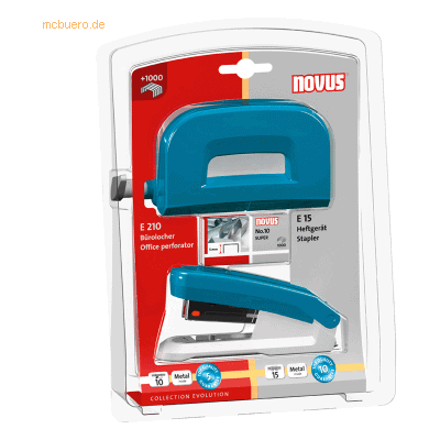 Novus Schreibtisch-Set Twinset Heftgerät+Locher E 15/E 210 petrol Novus Schreibtisch-Set Twinset Heftgerät+Locher E 15/E 210 petrol