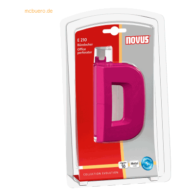 Novus Locher E210 Kunststoff/Metall 1.0mm/10 Blatt (Blister) pink Novus Locher E210 Kunststoff/Metall 1.0mm/10 Blatt (Blister) pink