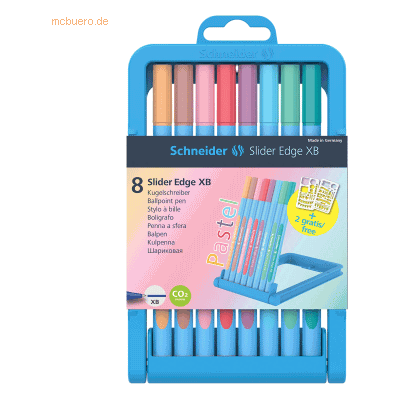 Schneider Kugelschreiber Slider Edge Pastell XB sortiert VE=8 Farben B Schneider Kugelschreiber Slider Edge Pastell XB sortiert VE=8 Farben B