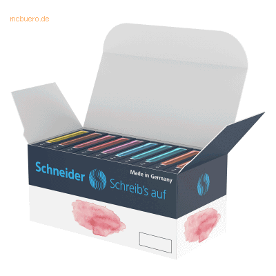 Schneider Tintenpatrone Standard Pastell VE=10x 6 Stück farbig sortier Schneider Tintenpatrone Standard Pastell VE=10x 6 Stück farbig sortier
