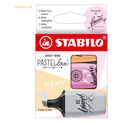 Stabilo Textmarker Boss Mini Pastellove Edition 2.0 sortiert Etui VE=3 Stabilo Textmarker Boss Mini Pastellove Edition 2.0 sortiert Etui VE=3