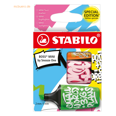 10 x Stabilo Textmarker Boss Mini by Snooze One VE=3 Stück 10 x Stabilo Textmarker Boss Mini by Snooze One VE=3 Stück