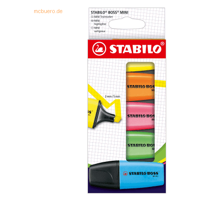 10 x Stabilo Textmarker Boss Mini Leuchtfarben sortiert VE=5 Stück 10 x Stabilo Textmarker Boss Mini Leuchtfarben sortiert VE=5 Stück
