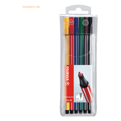 STABILO Pen 68 Filzstift - 6er Pack - Bunte Farben STABILO Pen 68 Filzstift - 6er Pack - Bunte Farben