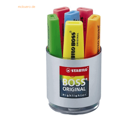 5 x Stabilo Textmarker Boss Original Rundbox mit 6 Stiften 5 x Stabilo Textmarker Boss Original Rundbox mit 6 Stiften