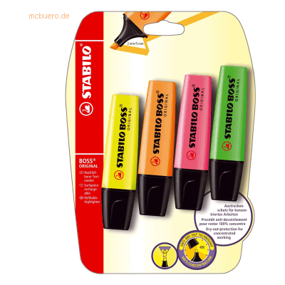25 x Stabilo Textmarker Boss Original Blisterkarte VE=4 Stück 25 x Stabilo Textmarker Boss Original Blisterkarte VE=4 Stück