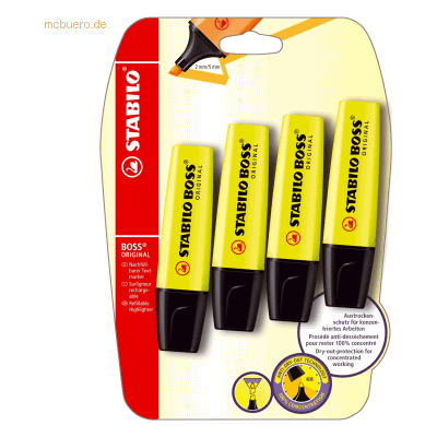 25 x Stabilo Textmarker Boss Original gelb Blisterkarte VE=4 Stück 25 x Stabilo Textmarker Boss Original gelb Blisterkarte VE=4 Stück
