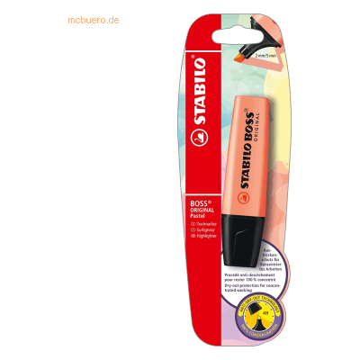 10 x Stabilo Textmarker Boss Original Pastel cremige Pfirsichfarbe Bli 10 x Stabilo Textmarker Boss Original Pastel cremige Pfirsichfarbe Bli