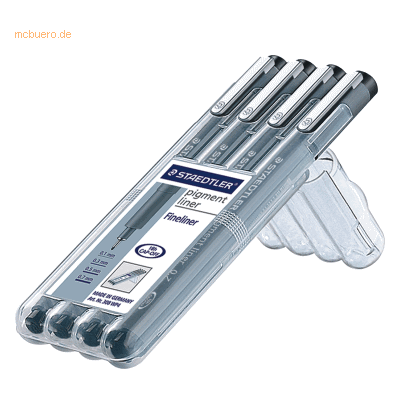 Staedtler Pigment liner schwarz 4-er Box Staedtler Pigment liner schwarz 4-er Box