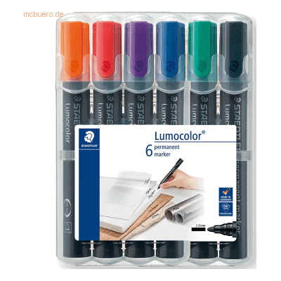 Staedtler Permanentmarker Lumocolor 2mm Rundspitze Aufstellbox sortier Staedtler Permanentmarker Lumocolor 2mm Rundspitze Aufstellbox sortier