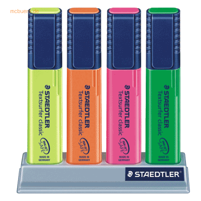 Staedtler Textmarker Textsurfer classic 4-er Etui mit Butler Staedtler Textmarker Textsurfer classic 4-er Etui mit Butler