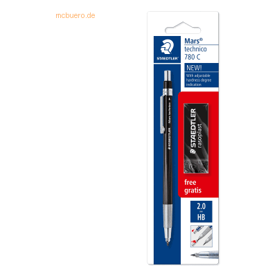 Staedtler Fallminenstift Mars technico HB schwarz + Radierer Staedtler Fallminenstift Mars technico HB schwarz + Radierer