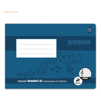 5 x Staufen Notenheft Premium A5 quer 8 Blatt Lineatur 6 5 x Staufen Notenheft Premium A5 quer 8 Blatt Lineatur 6