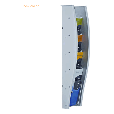 Styro Wandprospekthalter styrodisplay 1/3 A4 Kunststoff 4 Fächer licht Styro Wandprospekthalter styrodisplay 1/3 A4 Kunststoff 4 Fächer licht