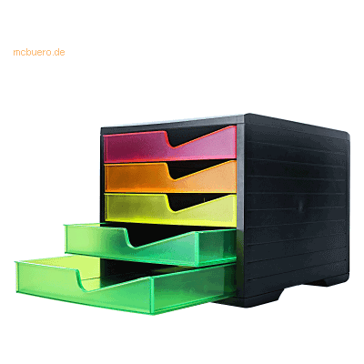 styro Neon Mehrfarbig DIN C4 5 Schubladenbox styro Neon Mehrfarbig DIN C4 5 Schubladenbox