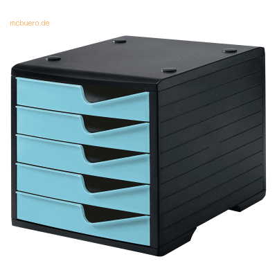 Styro Schubladenbox styroswingbox 5 Schübe schwarz/aqua Styro Schubladenbox styroswingbox 5 Schübe schwarz/aqua